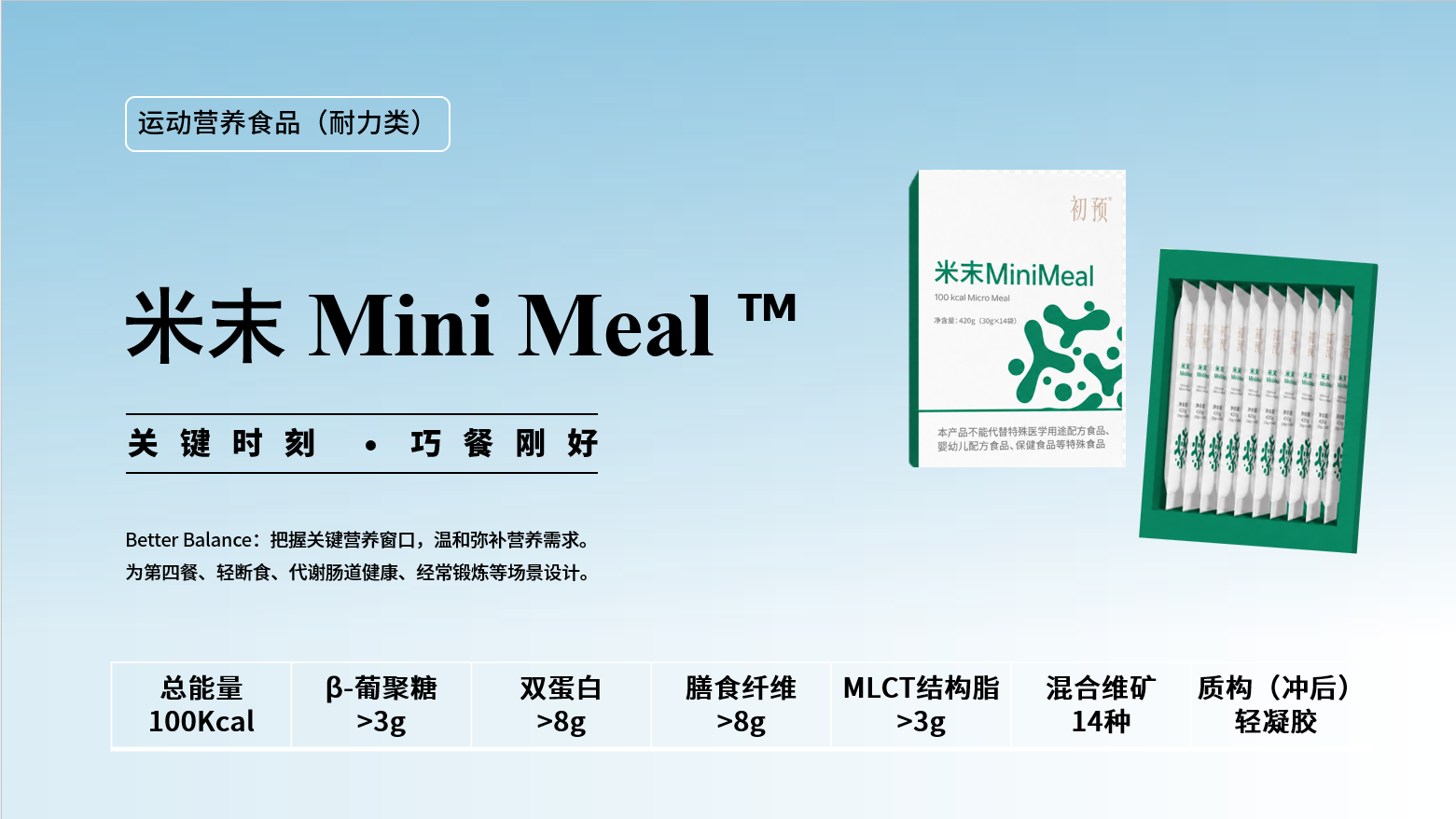 米末 MiniMeal 运动营养食品，关键时刻巧餐刚好